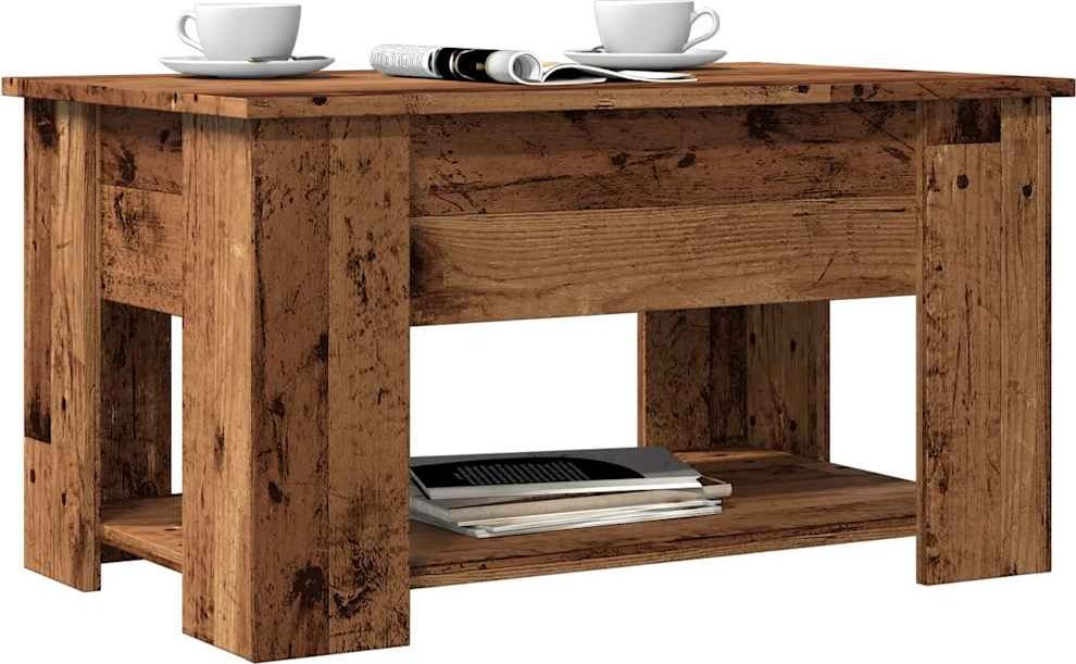 vidaXL Stolik kawowy Stare drewno 79x49x41 cm Drewno klejone