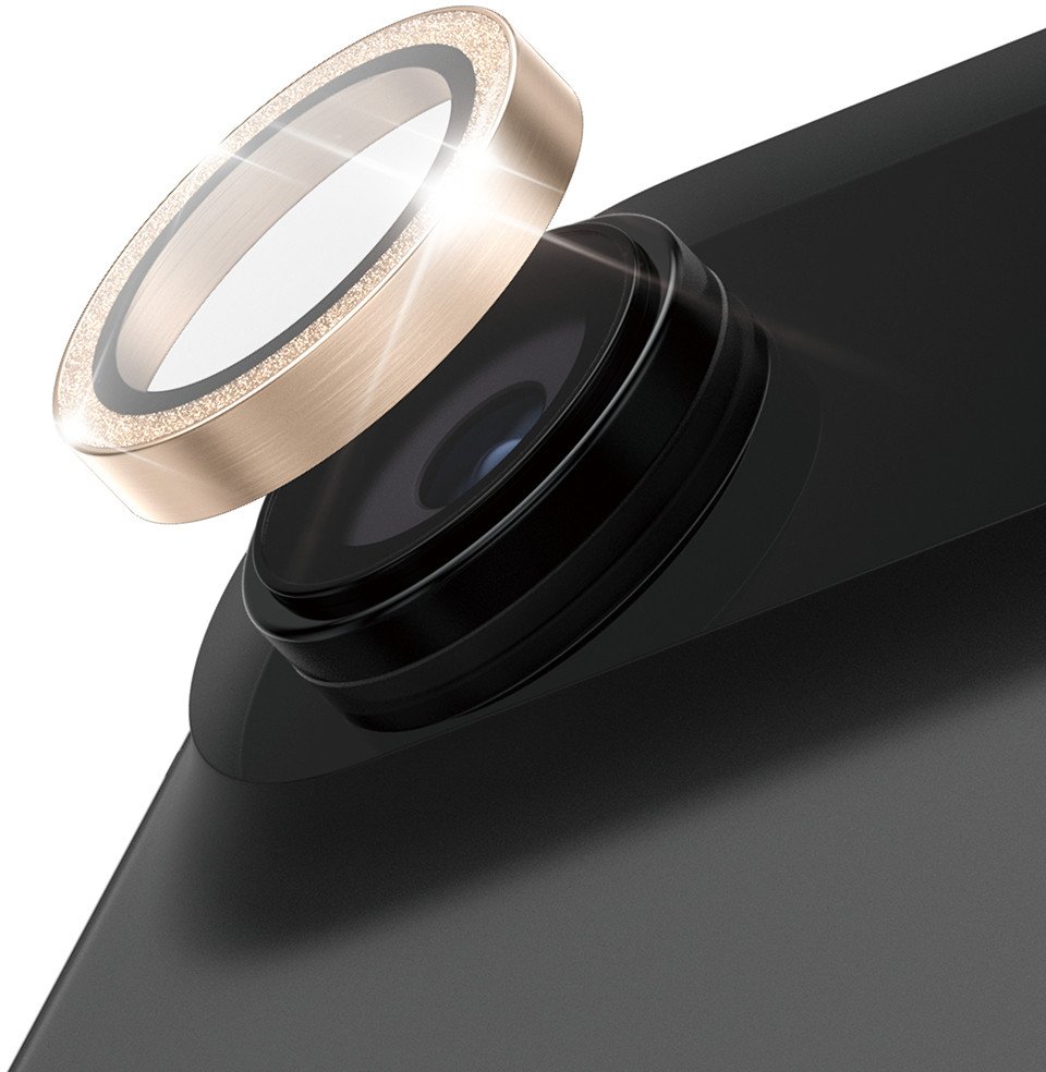 PanzerGlass Tempered glass lens protector Hoops Glitter do iPhone 17 Air złoty