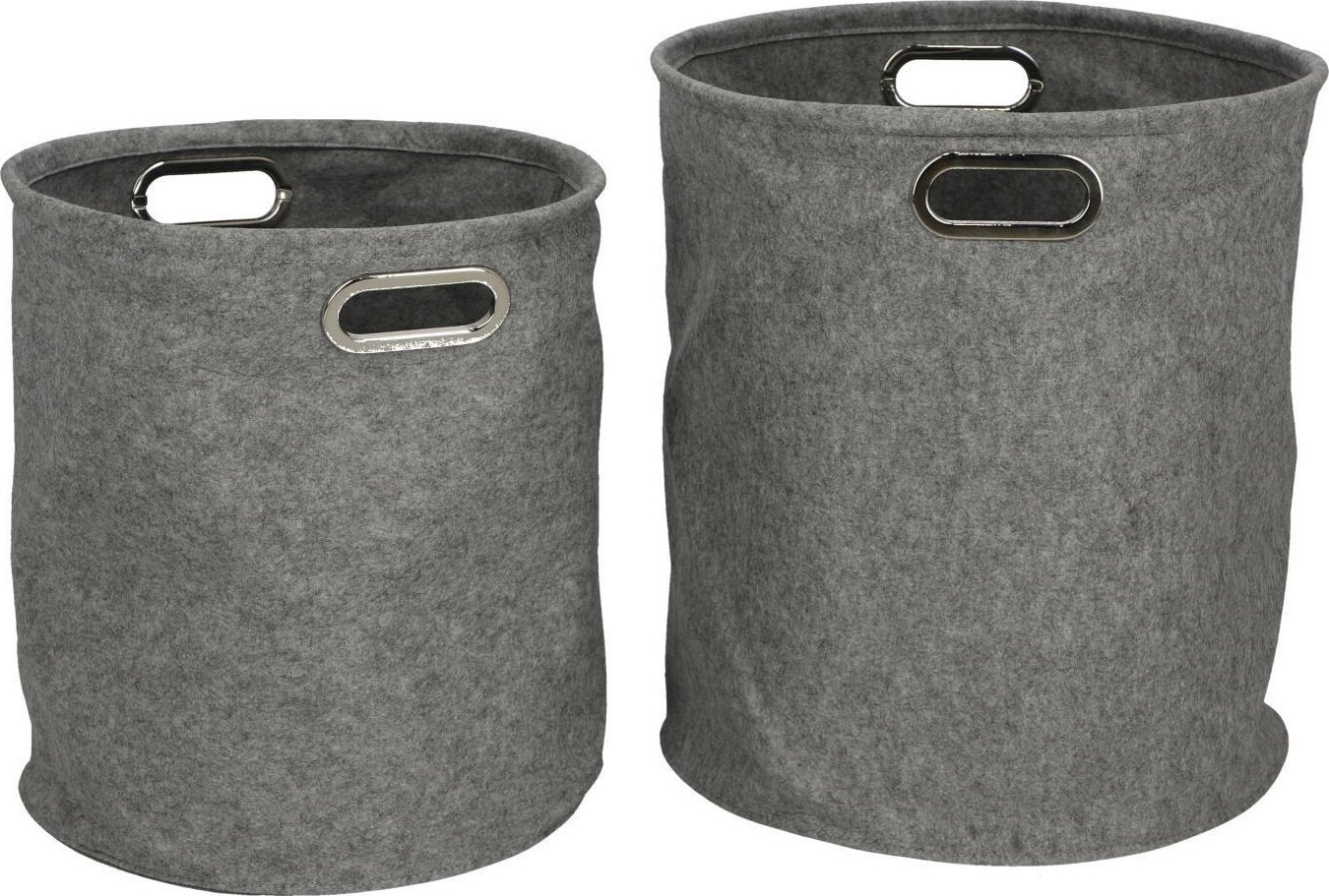 Intesi INTESI ZESTAW 2 PUDEŁEK FILCOWYCH OKRAGŁE SZARE