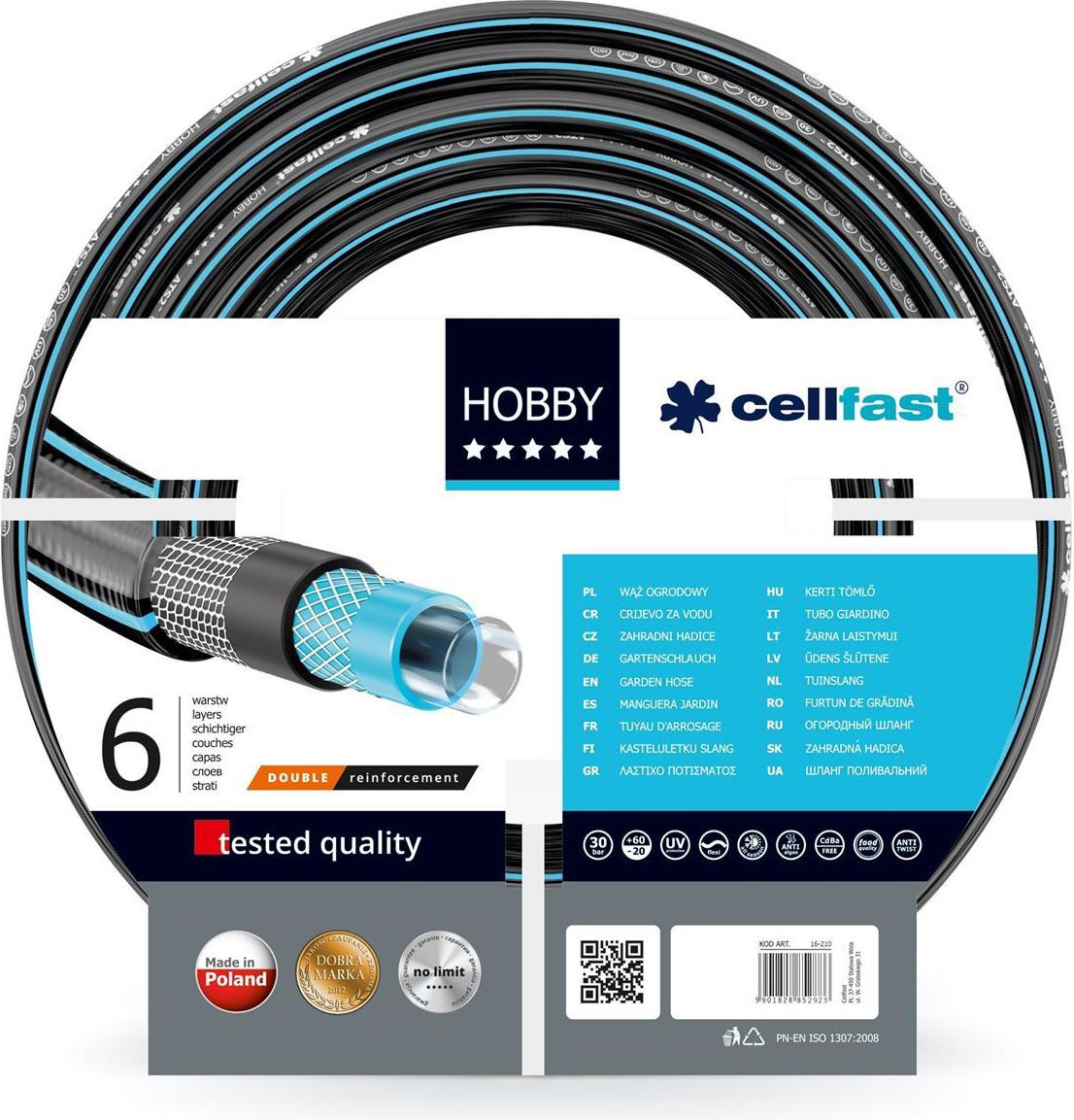 Cellfast Wąż ogrodowy Hobby 1/2" 6 warstw 60m (16-295)