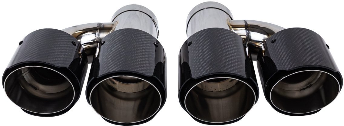 Końcówka Tłumika 101mmx2 wejście 76mm Carbon Gloss Zestaw
