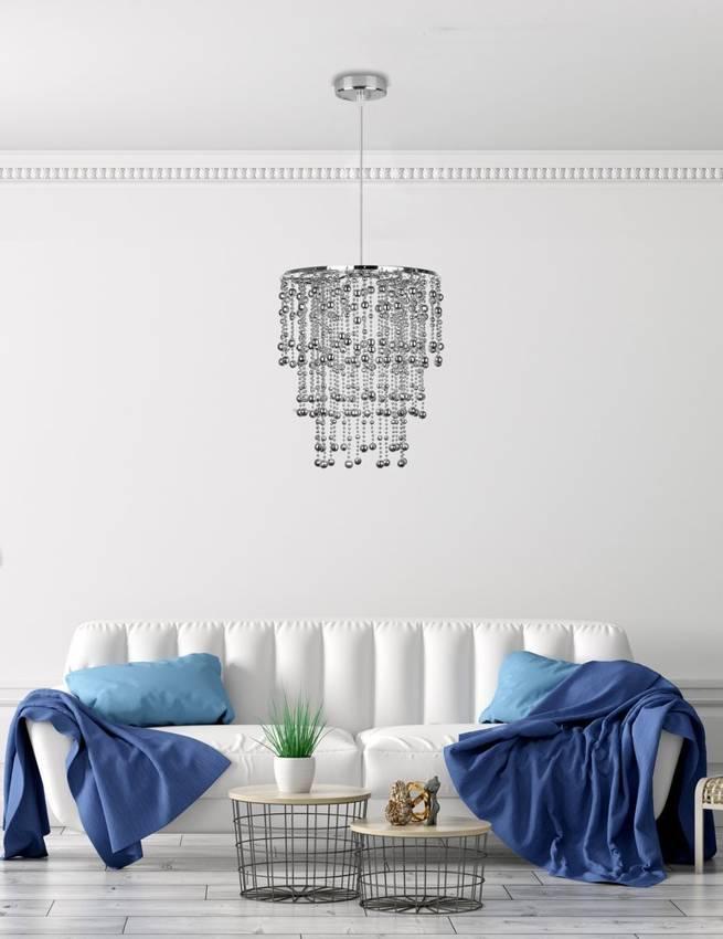 Lampa wisząca Candellux Lampa wisząca chromowy abażur 1xE27 Roni 31-84323