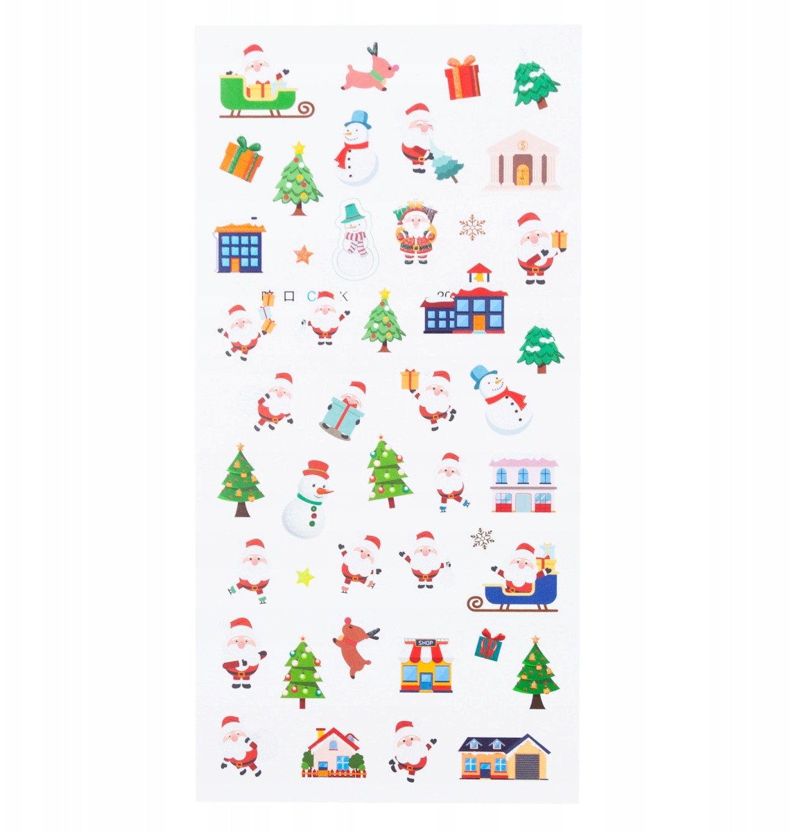 TG69531 NAKLEJKI ŚWIĄTECZNE BOŻONARODZENIOWE WZORY CHOINKA MIKOŁAJ BAŁWANEK na okno