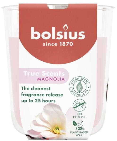 Bolsius Świeca szklana magnolia True Scents O80x73mm 8717847188571 8717847188571 (8717847188571)