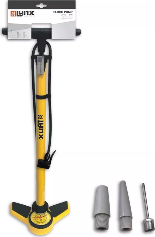 Lynx Pompka podłogowa Lynx Cyclone Uniwersalna z manometrem Żółta Uniwersalny
