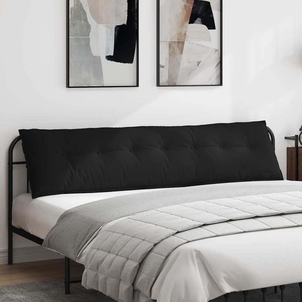 vidaXL Poduszka na plecy czarna 200 x 50 cm z tkaniny mikrofibrowej