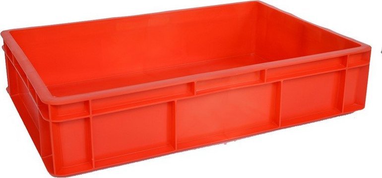 Artech Pojemnik transportowy EURO 130 ścianki i dno pełne, wym. 600 x 400 x 130 mm, bez uchwytu (kolor: czerwony)