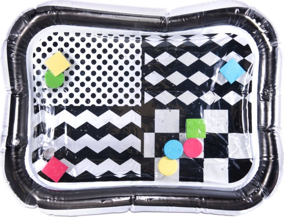 Ikonka Mata wodna nadmuchiwana kontrastowa czarno-biała wzory 65cm x 50cm