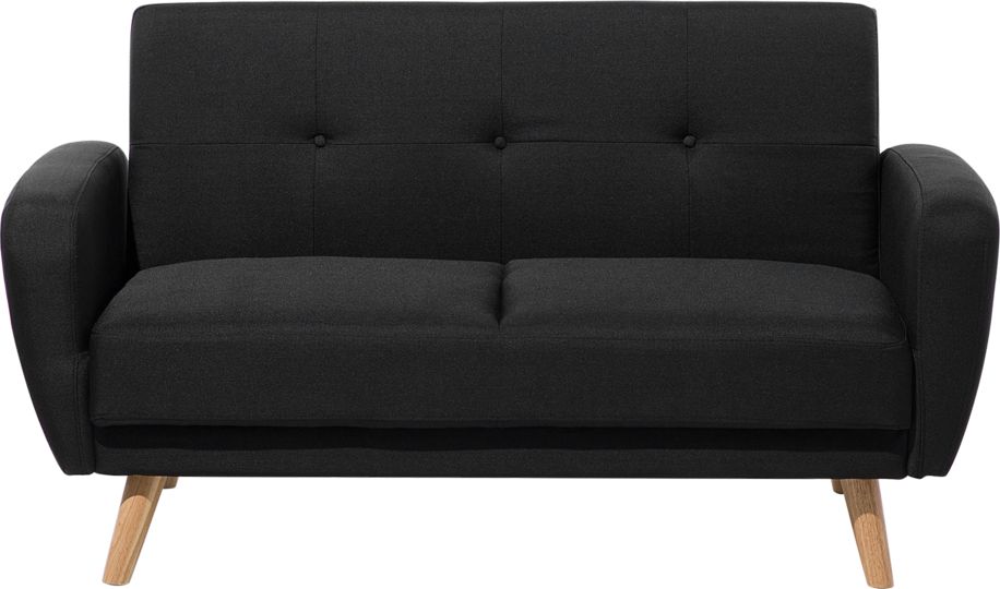 Beliani Sofa rozkładana 2-osobowa czarna FLORLI