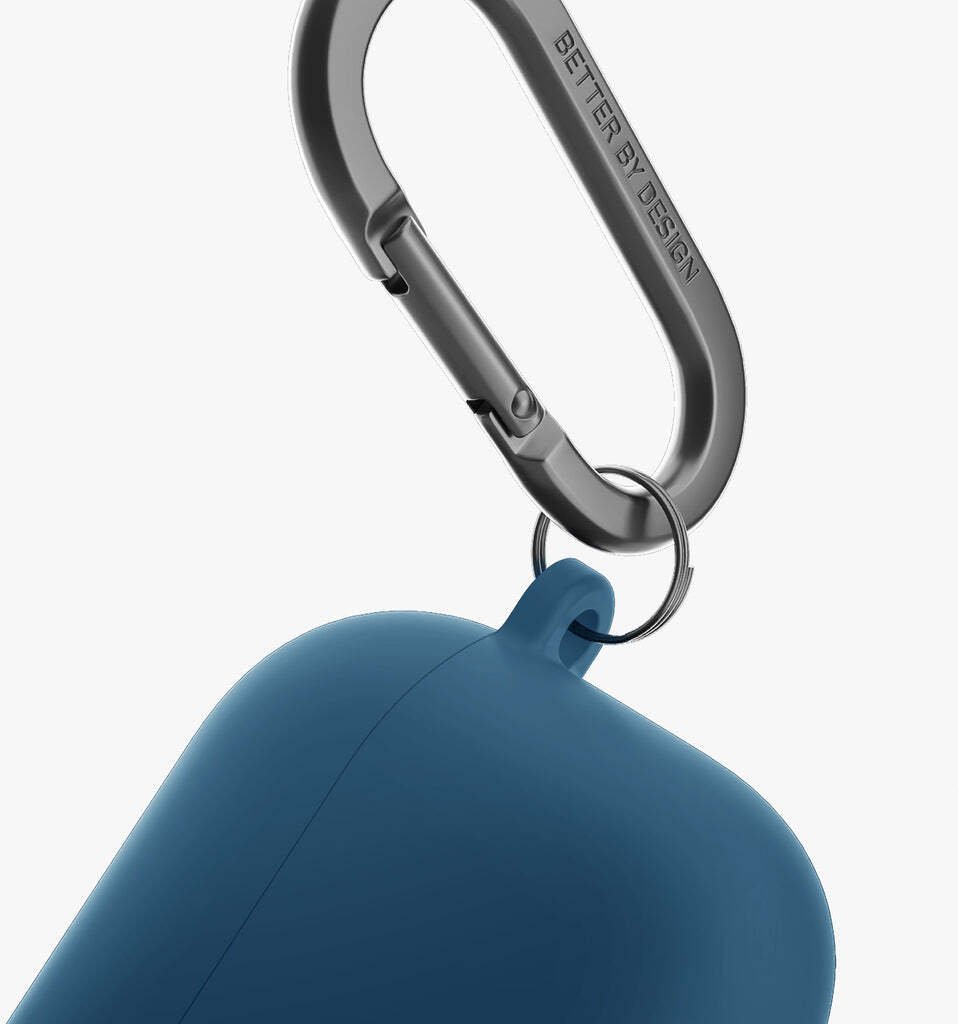 Uniq Etui Nexo do Apple AirPods 4 + Ear Hooks Silicone niebieski/pacific blue