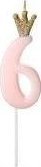 Inspiruj Świeczka urodzinowa 6 jasny różowy 9,5cm