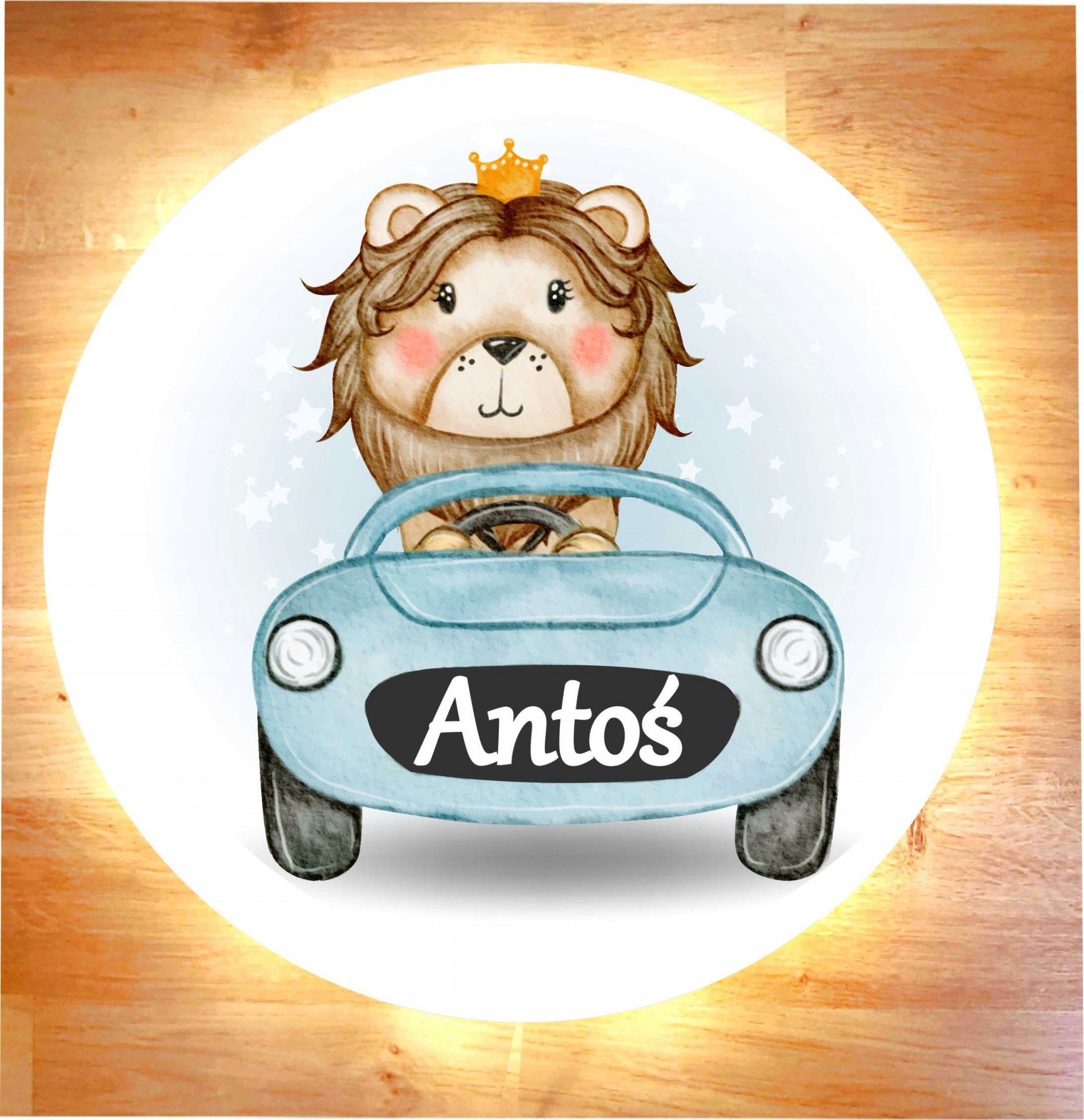 naSciane Lampka nocna LED lew samochodzie autko z imieniem