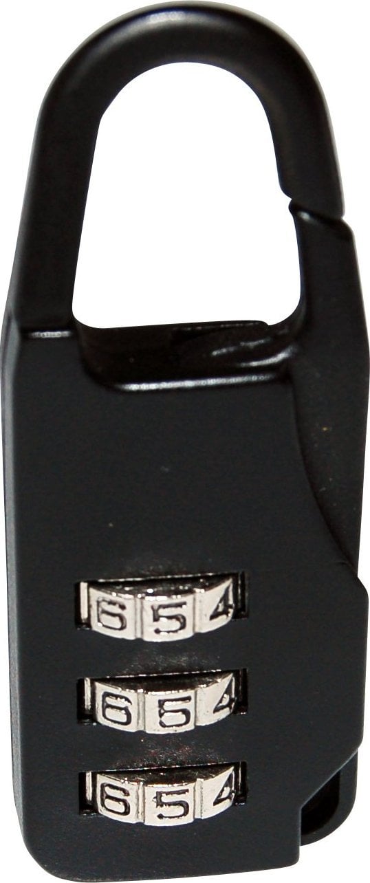 Usorteret Bagagekodel?s - karabin Med 3 skiverFarve: Sort M?l: 58,4 x 22,2 x 9,7 mm.N?glekombinationer: 1.000