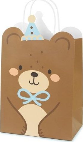 Torebka na prezenty Miś 8x29x10.5cm MIX