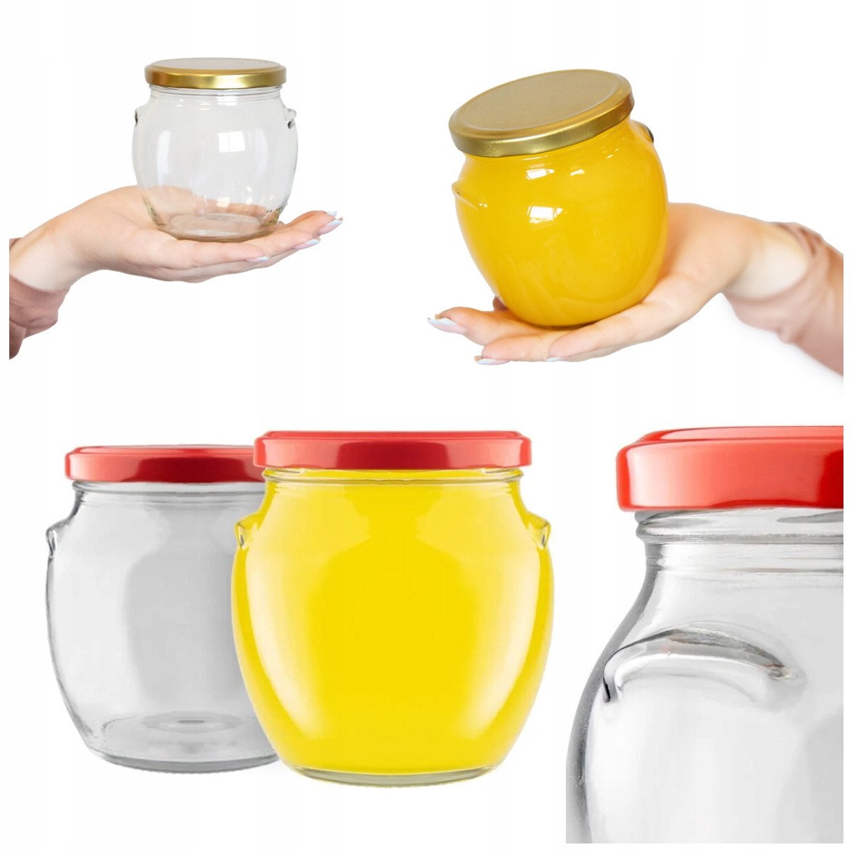 Słoik Amfora 520 ml DŻEM PRZETWORY + WIECZKO