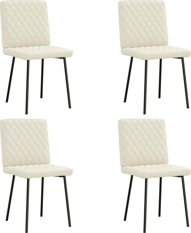 vidaXL Krzesła stołowe, 4 szt., kremowe, obite aksamitem