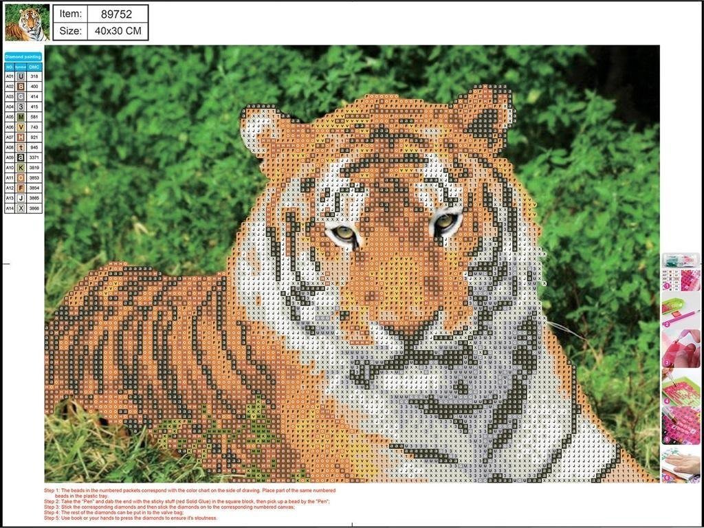 Centrum Mozaika diamentowa 5D 30x40cm Tiger 89752