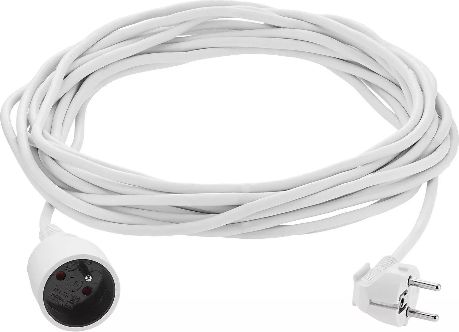 Elcan przedłużacz 1 gniazdo z/u 10m biały (PM-BW-1G-100)