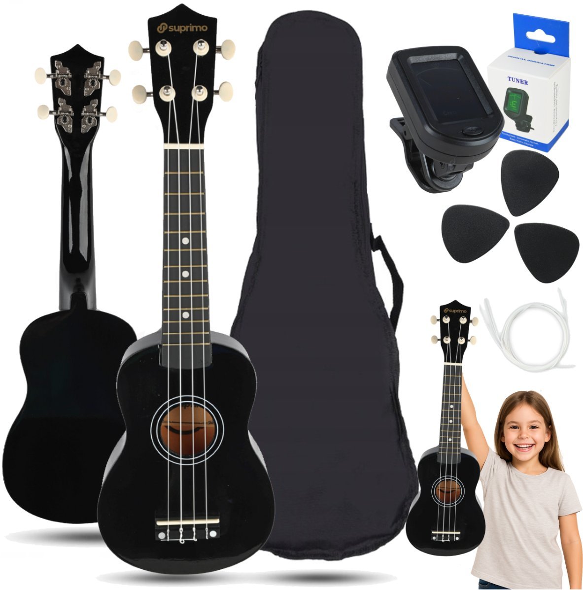 SUPRIMO UK21 SET BK ukulele sopranowe 21"" czarne