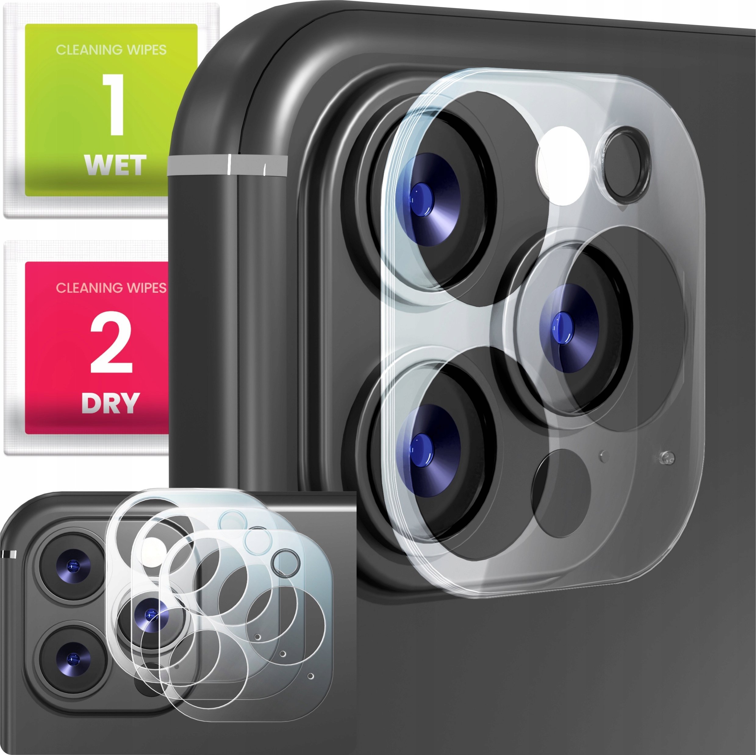 3-PAK Szkło Na Aparat Do Apple iPhone 15 Pro / 15 Pro Max (Hartowane, 9H)