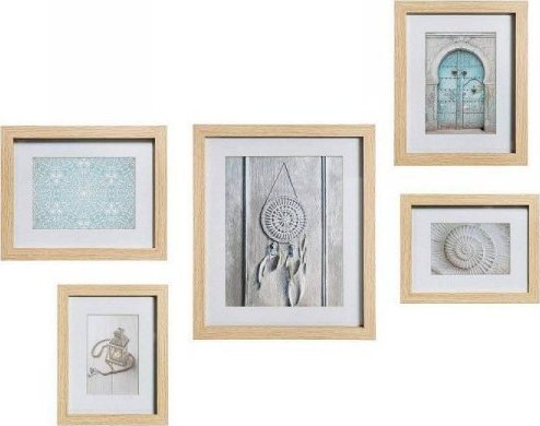 Ramka Atmosphera Ramka na Zdjęcia Atmosphera Etnic Set Naturalny Drewno MDF (5 Części)