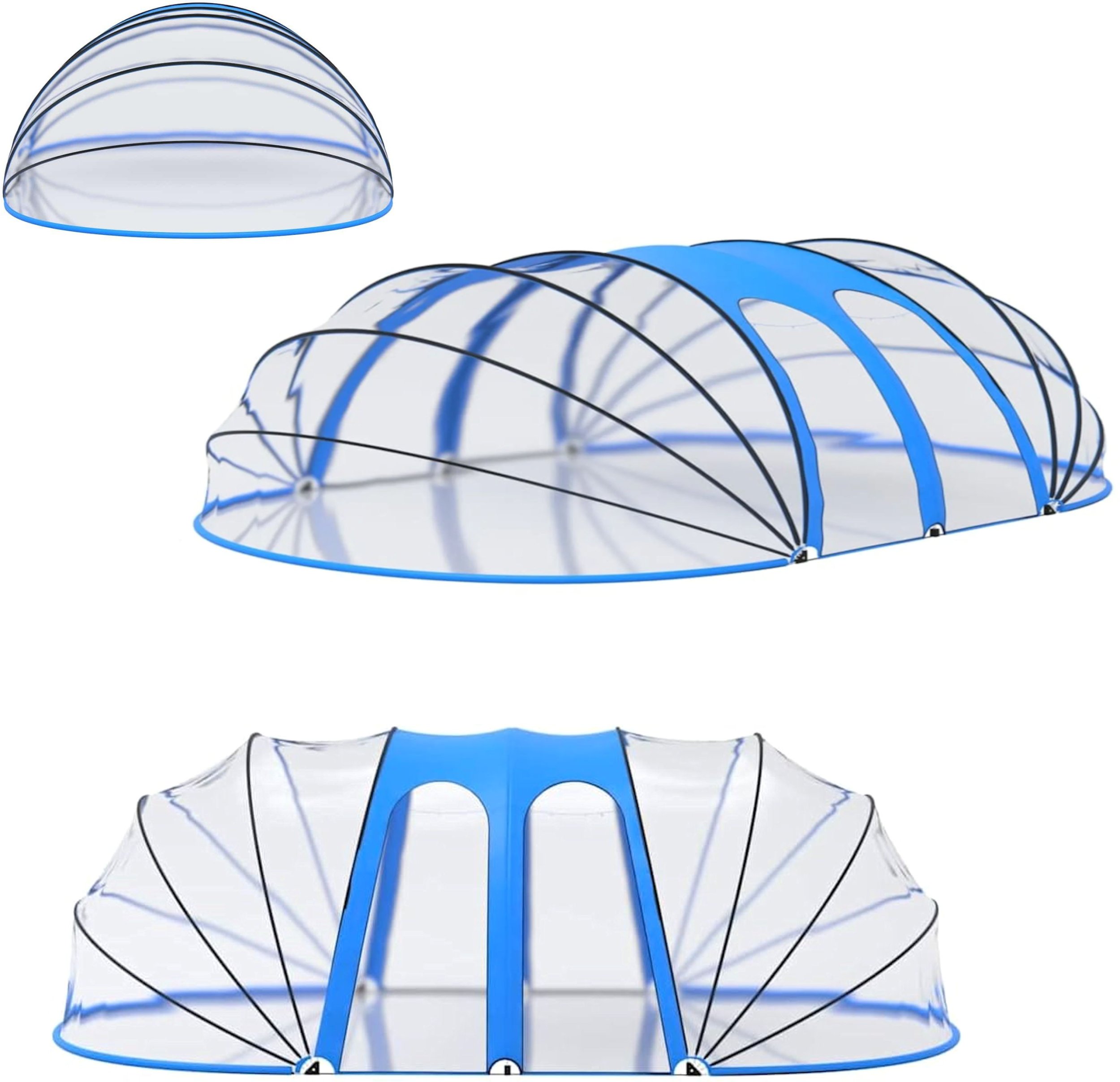 Coil pokrywa kopuŁa daszek na basen ogrodowy owalna 530x410x205cm