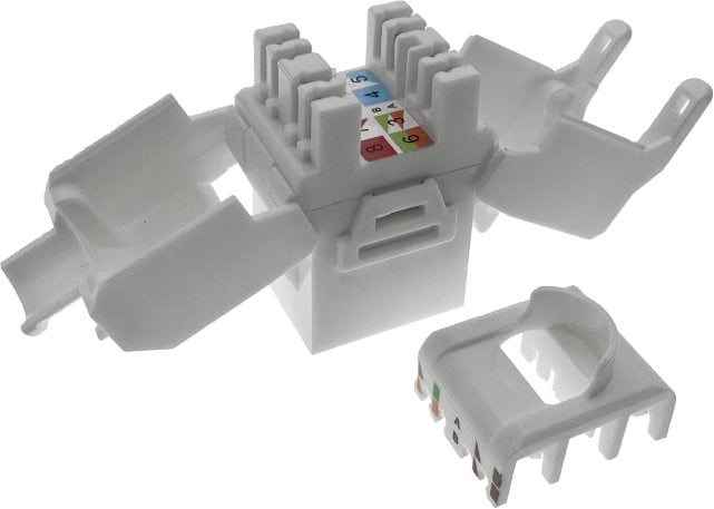 Schneider Electric Gniazdo keystone, RJ45, beznarzędziowe, nieekranowane, kat. 6A, (MKB-U6A-1)