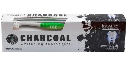 Beauty Formulas Beauty Formulas Wybielająca Pasta do zębów Charcoal 100ml + szczoteczka
