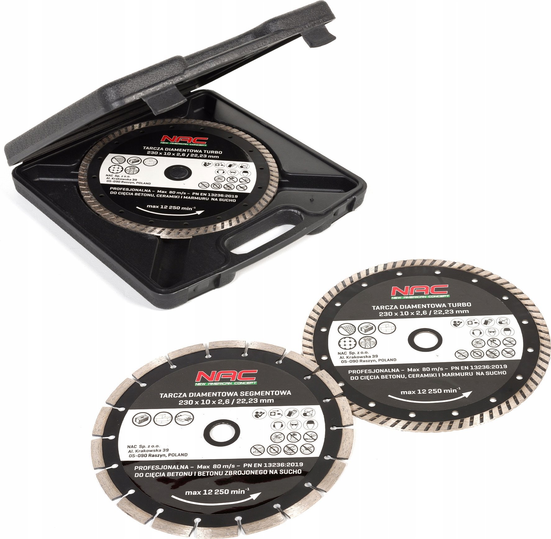 NAC Tarcze diamentowe NAC DC-2SET 230 mm do betonu (2 szt)