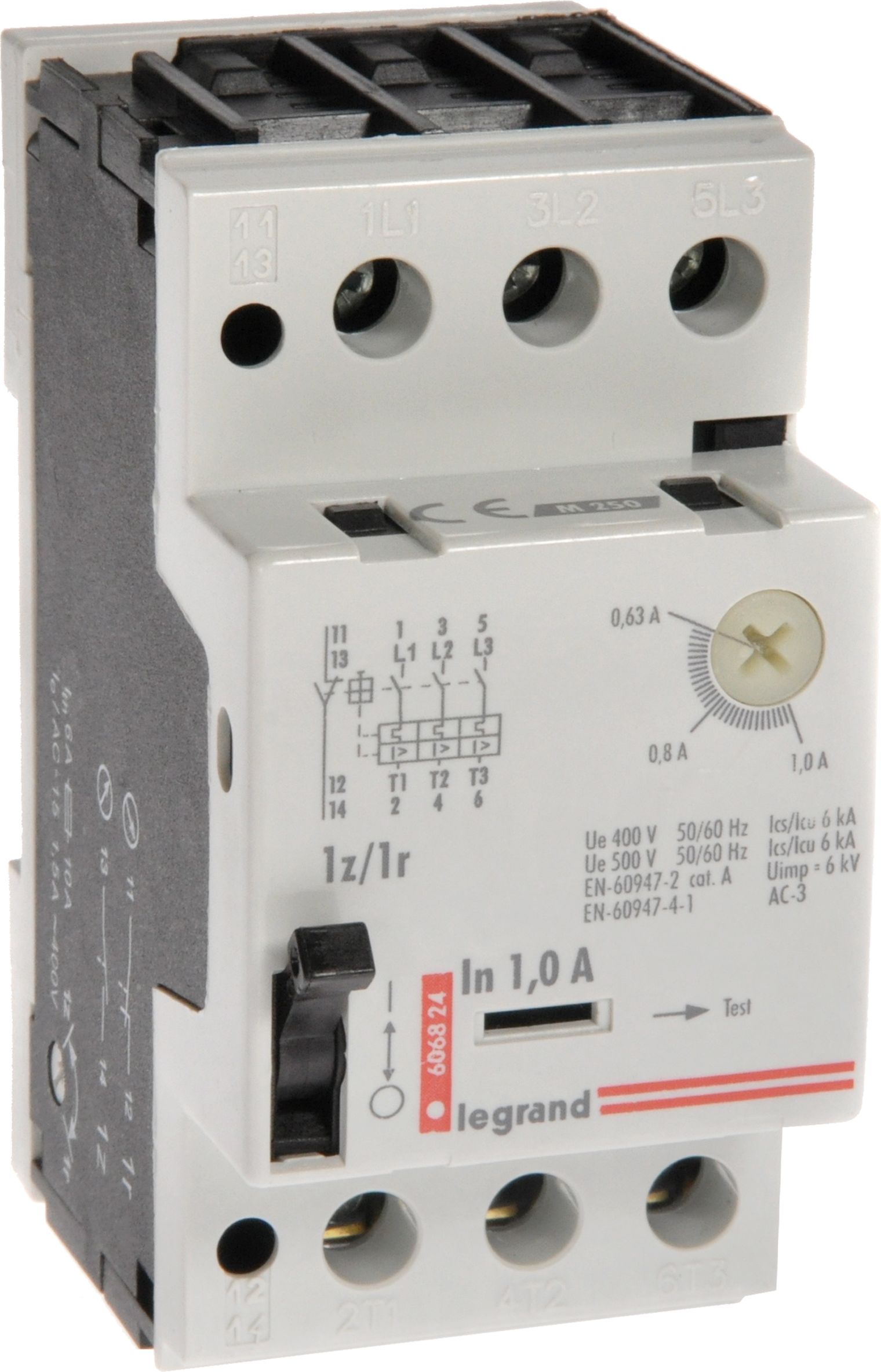 Legrand Wyłącznik silnikowy 3P 0,25kW 0,63-1A M250 1Z/1R 1 606824