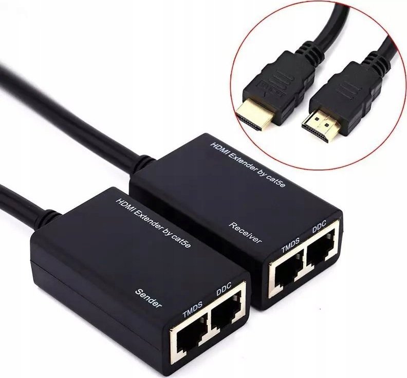 System przekazu sygnału AV Pawonik KABEL KONWERTER HDMI NA LAN PO SKRĘTCE RJ45 30M