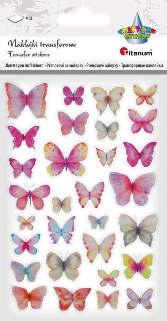Cozywood Naklejki transferowe Motyle różowe i niebieskie