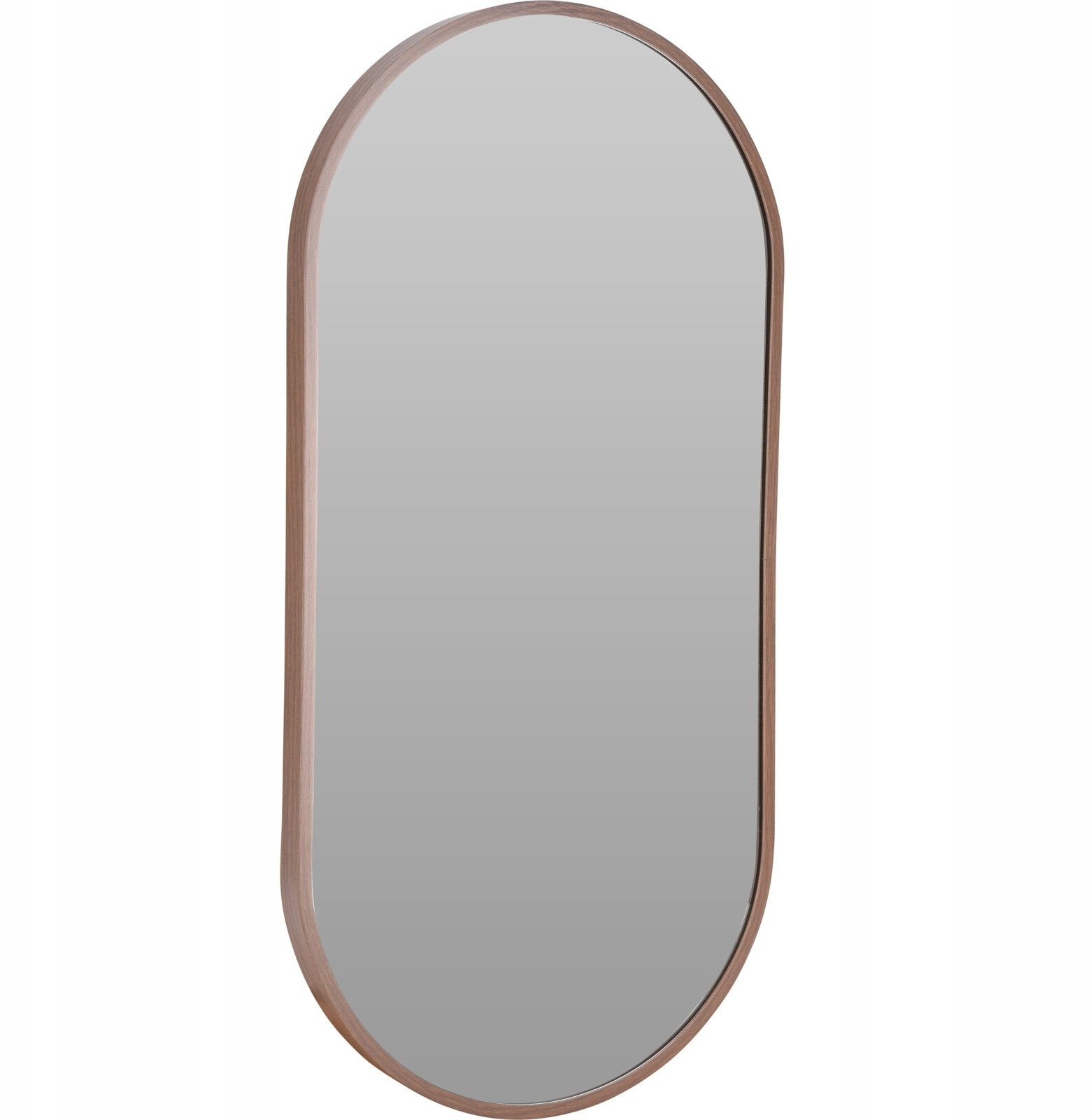 Lustro wiszące ścienne owalne z brązową ramą klasyczne 30x60cm