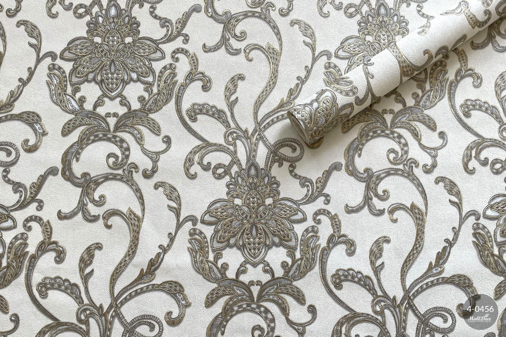 MallDeco TAPETA WINYLOWA MODEL SEVILLE DECOR SREBRNO-ZŁOTY