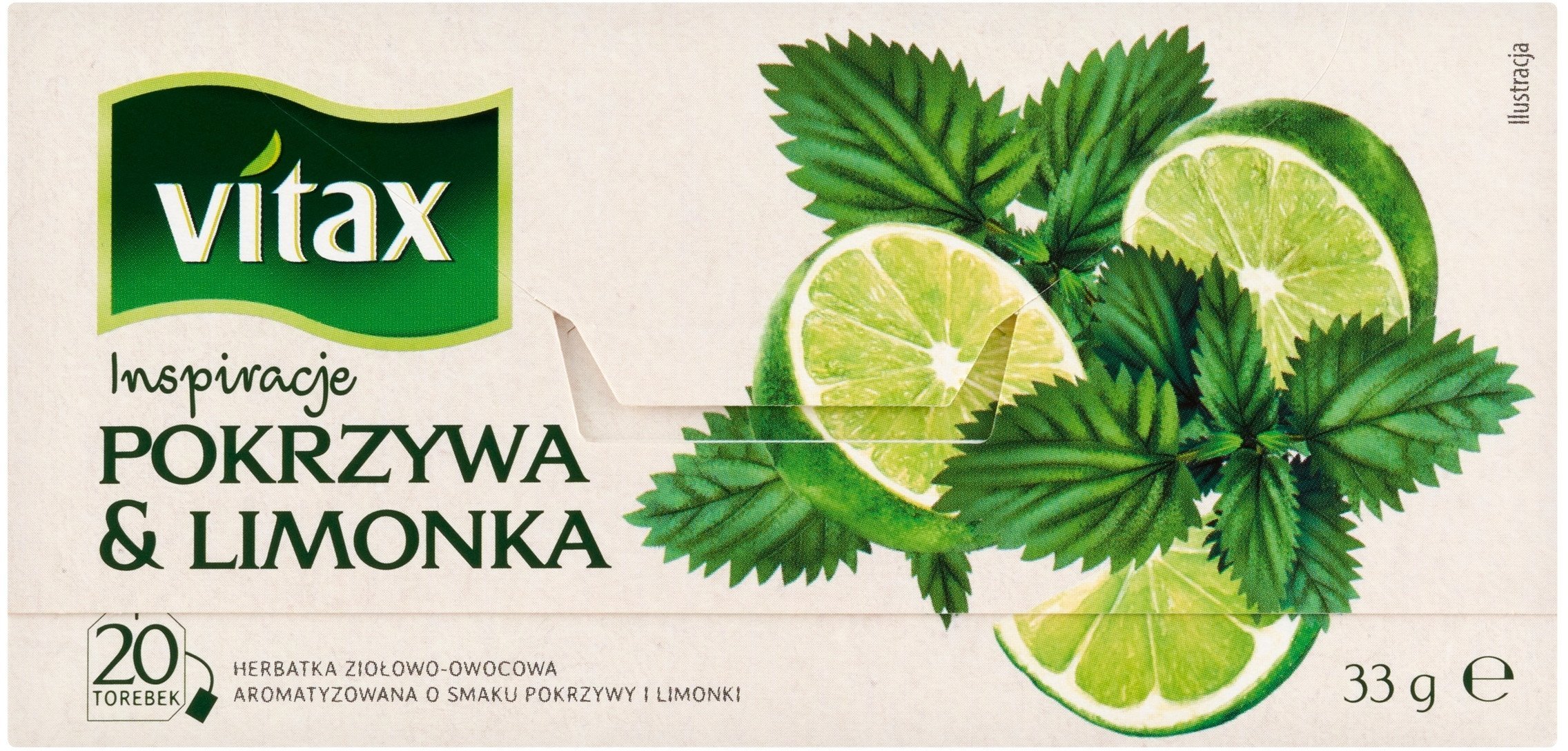 Herbata VITAX Inspiracje, pokrzywa i limonka, 20 torebek