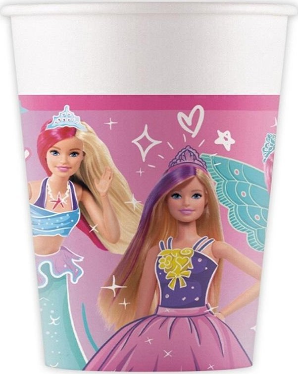 Kubeczki papierowe Barbie 200ml 8szt