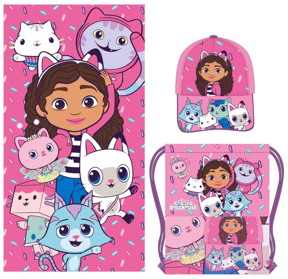 Ręcznik, czapka, worek na ramiona Koci Domek Gabi