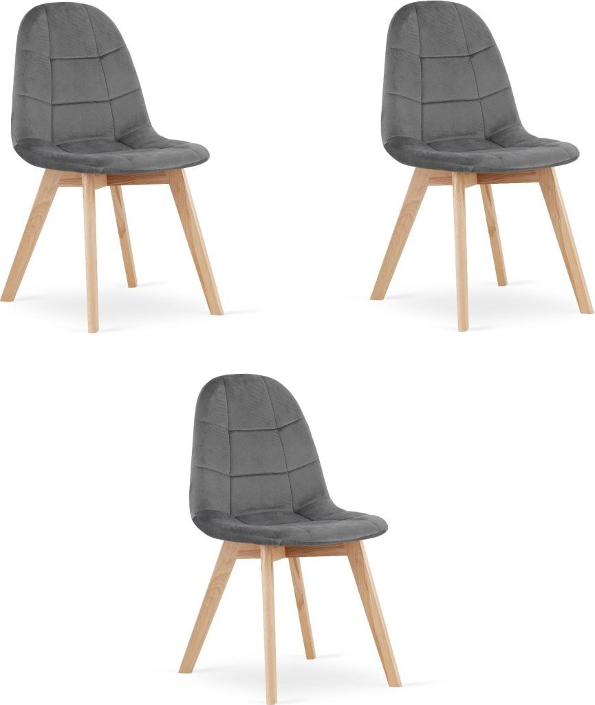 Leobert Krzesło BORA - ciemny szary aksamit x 3