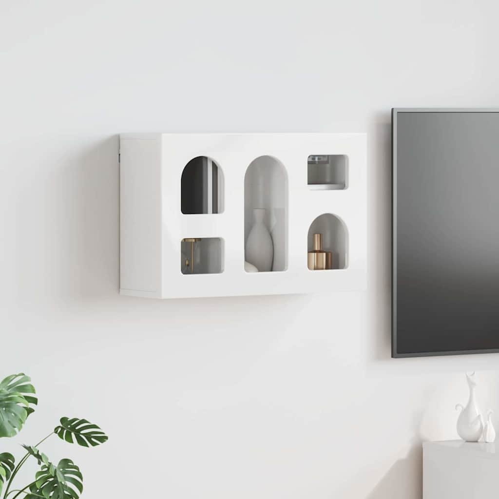 vidaXL Szafka wisząca z półką Wysoki połysk biały 60 x 20 x 40 cm