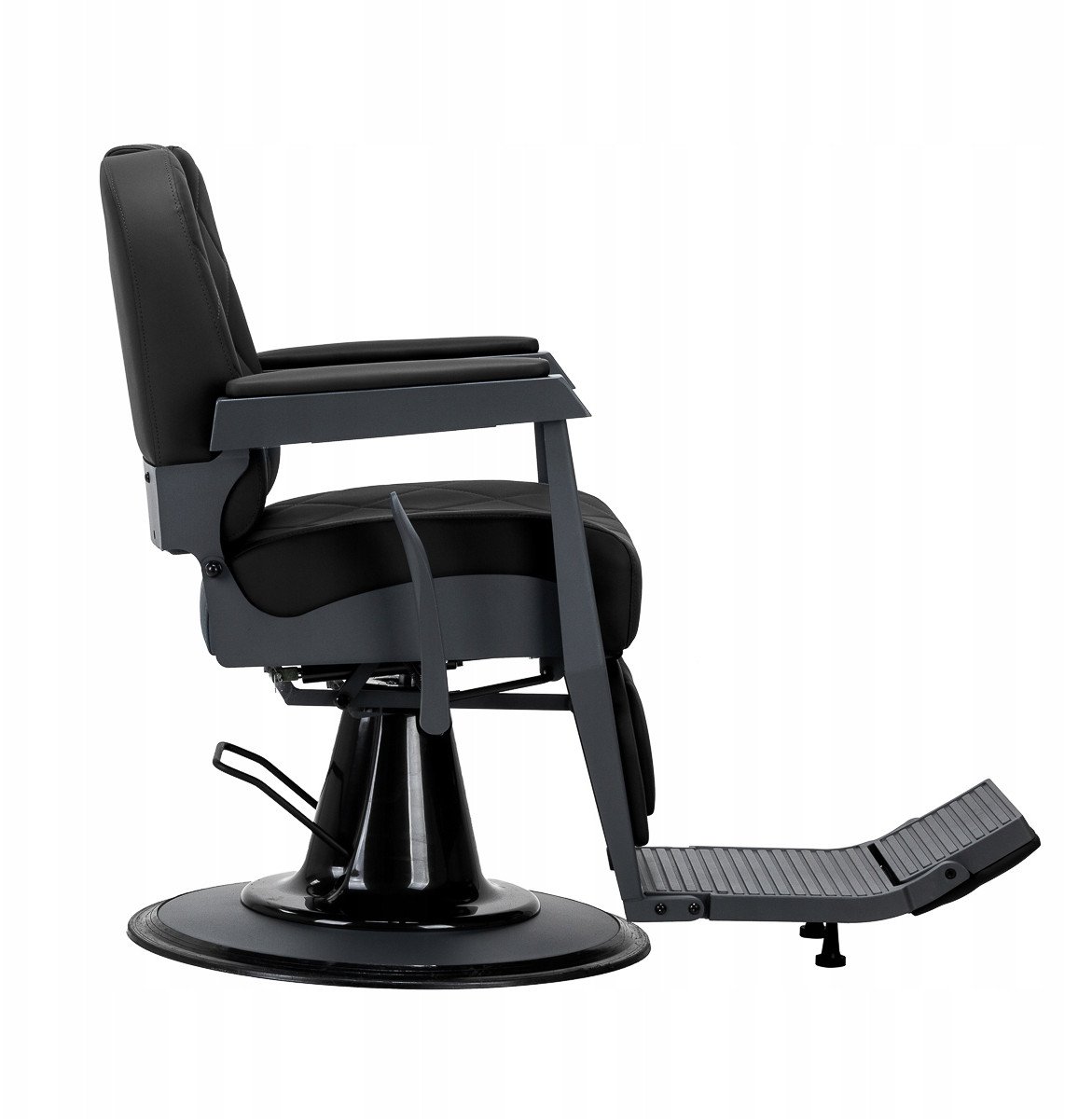 Gabbiano Fotel barberski Bruno czarny z grafitową ramą