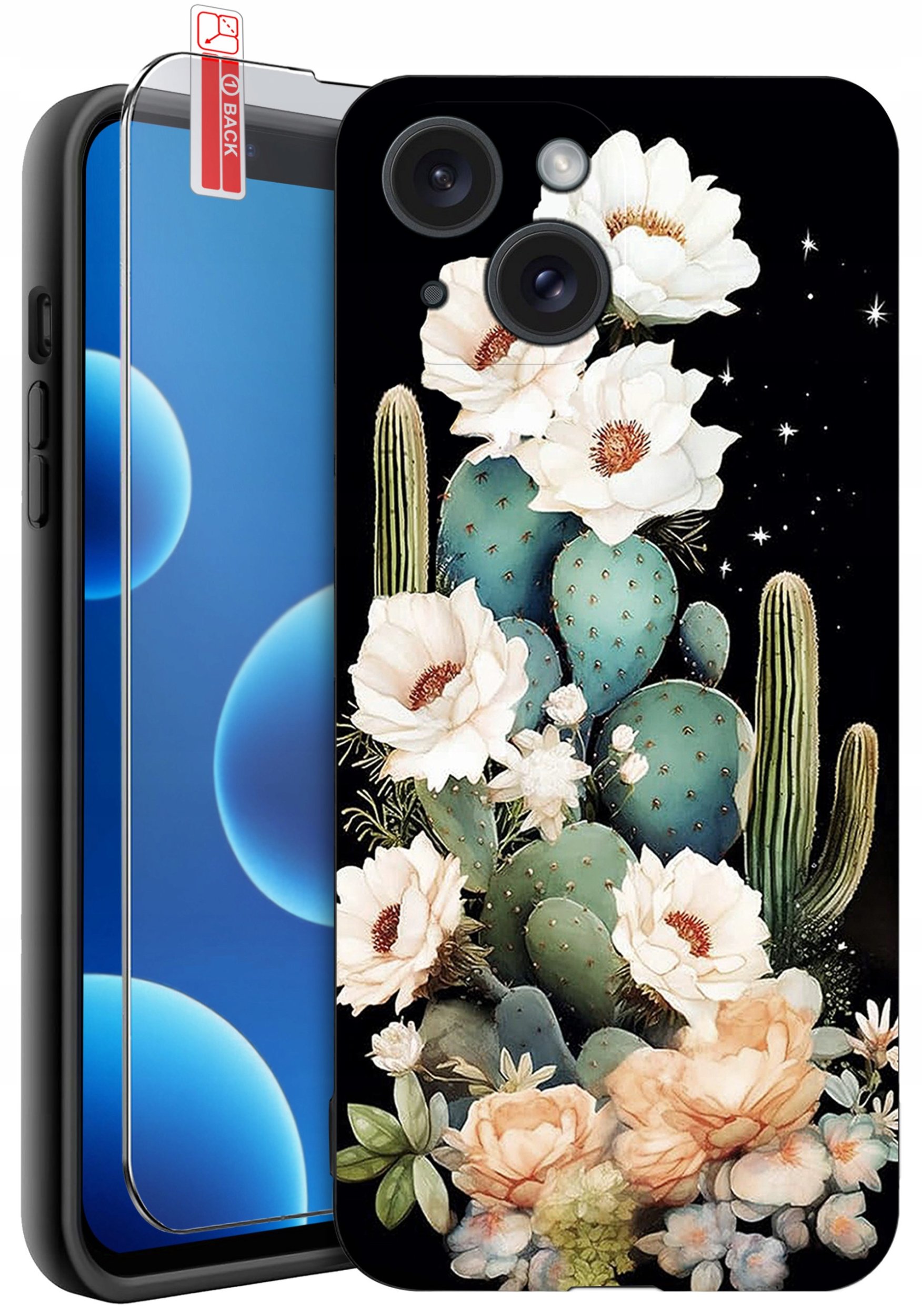 ETUI do iPhone 13 | 14 | WZORY | SILIKONOWE MATT CASE + SZKŁO 9H