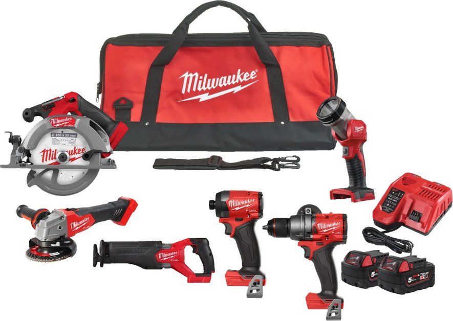 Zestaw elektronarzędzi Milwaukee 10-elementowy (M18 FPP6G3-502B)