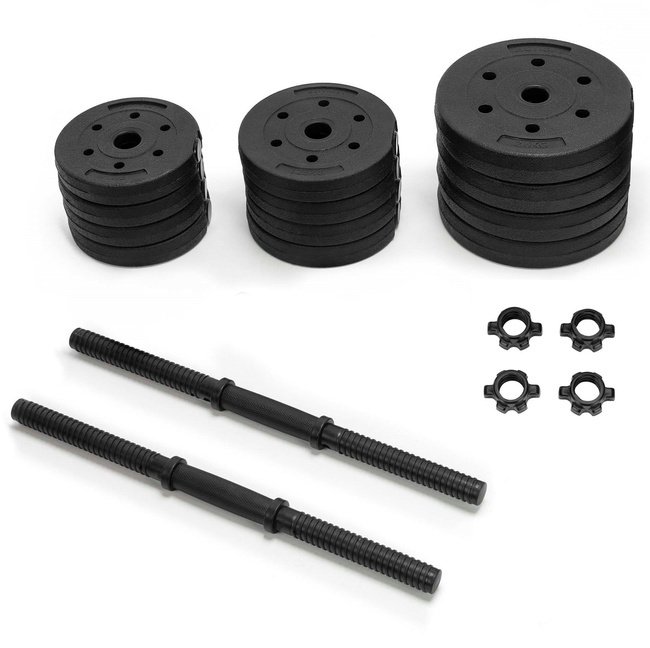 Hantle 2x10 kg do ćwiczeń regulowane 20 kg zestaw obciążeń gryf do treningu siłowego UNIWERSALNY