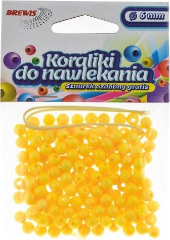 BREWIS Koraliki do nawlekania 6mm K6-2 żółty Brewis