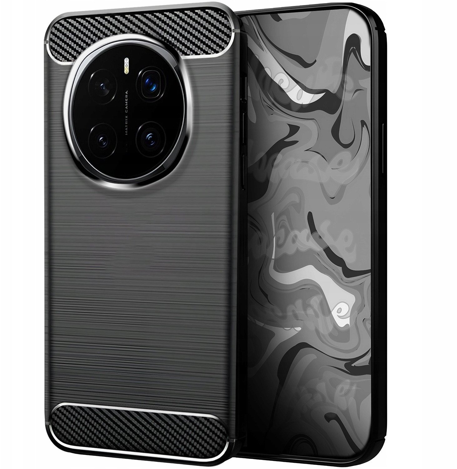 Etui do Honor Magic7 Pro (Czarne, Pancerne, Karbon, Pokrowiec, Plecki)