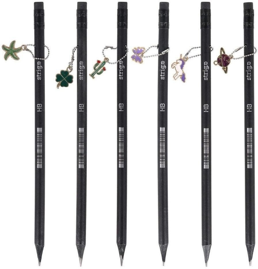 Strigo Ołówek z czarnego drewna z zawieszką (72szt) STRIG