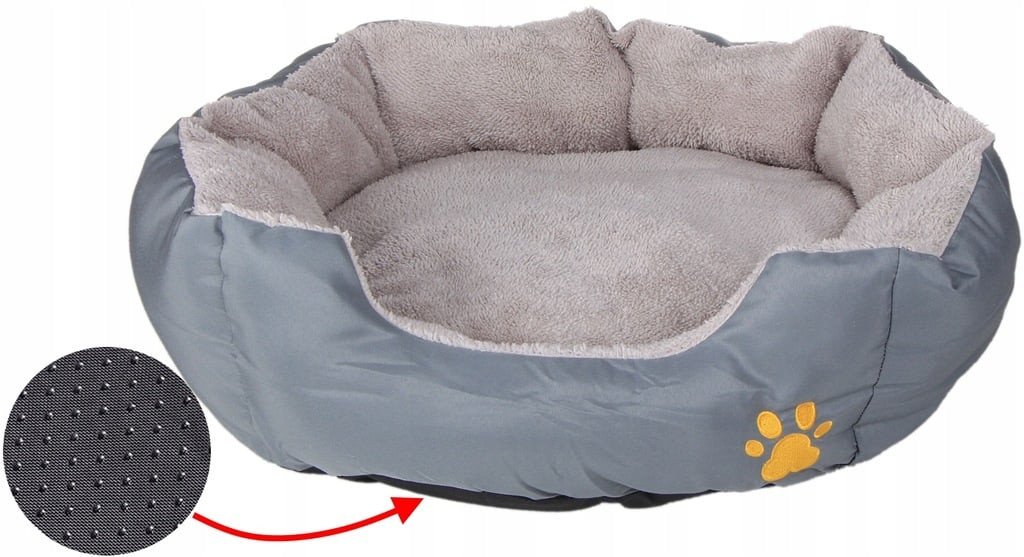 Miękkie GRUBE legowisko dla psa, kota z poduszką ANTYPOŚLIZGOWE kanapa 57cm