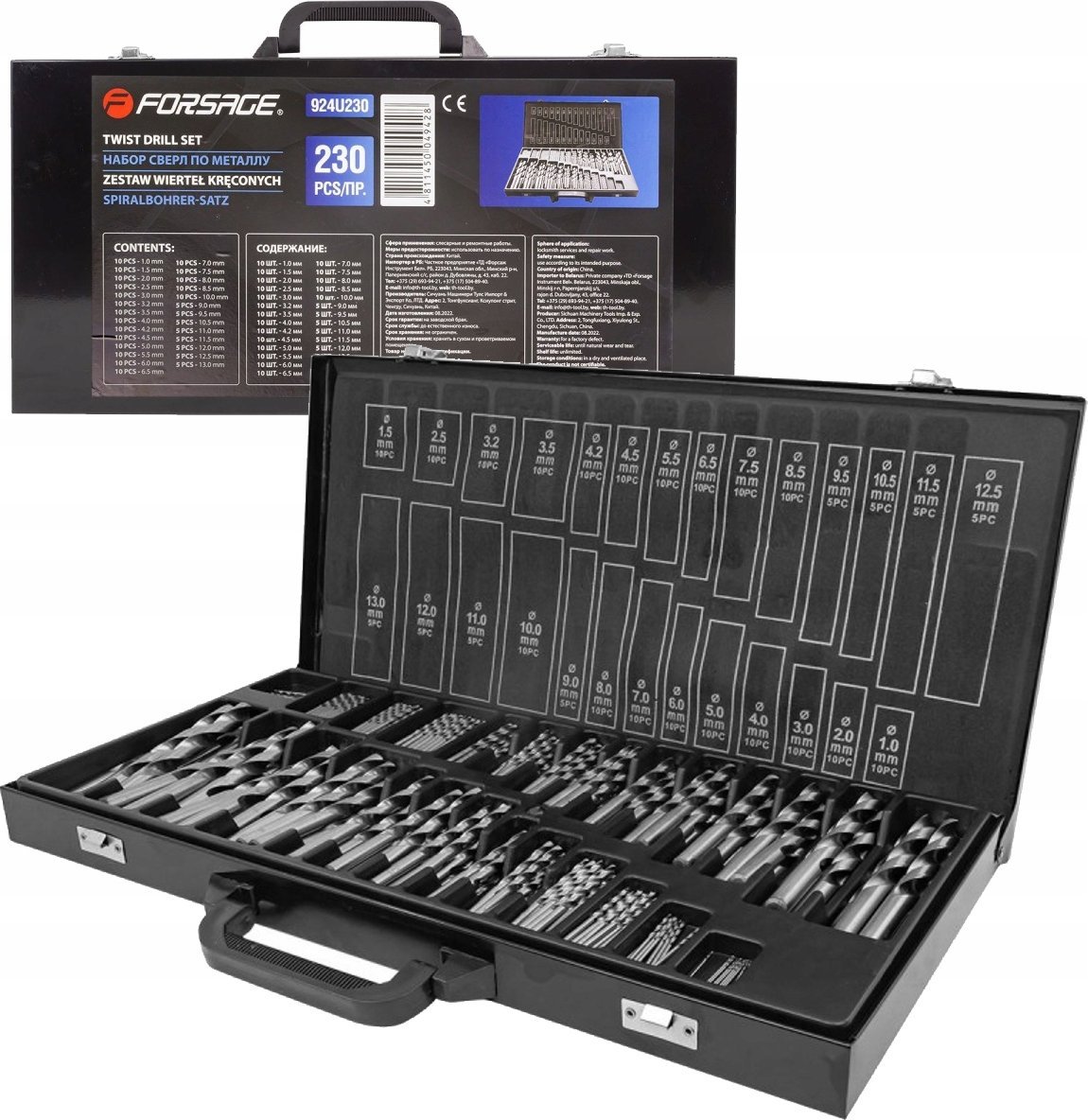 Wiertło Forsage Zestaw wierteł 230el.