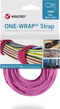 Velcro Taśma do wiązania VELCRO One Wrap 20 mm x 150 mm, 25 sztuk, różowa