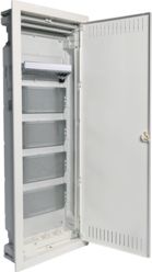 Hager Rozdzielnica modułowa Volta 5 x 12 podtynkowa z płytą montażową i gniazdami 3x230V (VU60NWP)